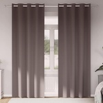Pure Line Home Плътни завеси в цвят шоколад с метални халки, 2 бр. , 140 x 245 см