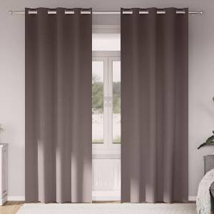 Pure Line Home Плътни завеси в цвят шоколад с метални халки, 2 бр. , 140 x 245 см