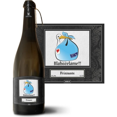 Sablio Blahoželáme!!! 2 Prosecco biele suché šumivé víno 10,5 % 0,75 l (holá fľaša)