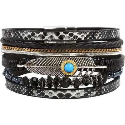 Gaira náramok Boho 3157 čierna