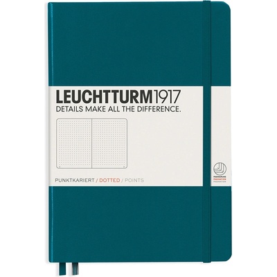 Leuchtturm1917 Medium A5 Tečkovaný zápisník Pacific Green – Zboží Dáma