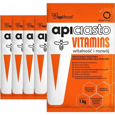 APIFOOD Apiciasto pro včely Vitamins 5 x 1 kg