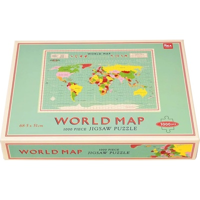 Rex London Пъзел Rex London - Карта на света, 1000 части (29513)