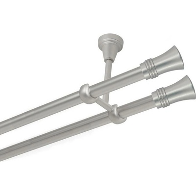 OK-GarnýžeCZ Garnýž kovová dvouřadá 16mm Capri double satina 170 cm do stropu / na tunýlek - bez kroužků