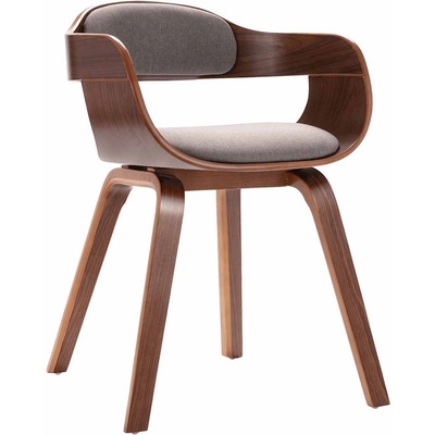 vidaXL Трапезен стол, таупе, извито дърво и текстил (327334)