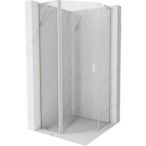 Mexen Mist L петоъгълна душ кабина 100 x 100 см, прозрачна, четкан никел (8A8L-100-100-97-00)