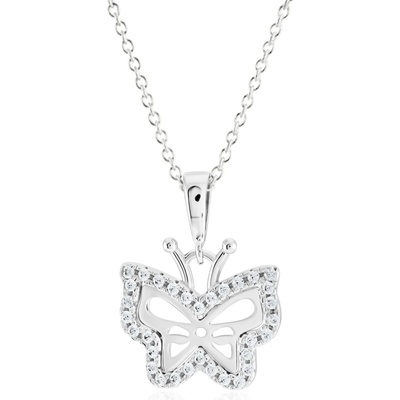 Gemmax Řetízek s motýlem z bílého zlata GLSWB-01025-39271