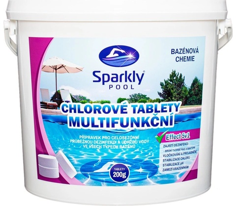 Sparkly POOL Chlorové tablety 5v1 multifunkční Maxi 5 kg