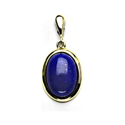 Čištín Zlatý přívěsek přírodní kámen lapis lazuli žluté zlato P 1454 22