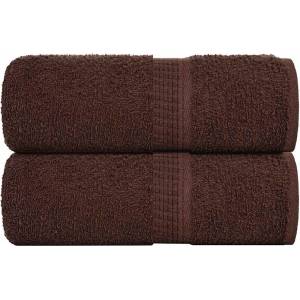vidaXL Кърпи за гости FROGN 2 бр. Кафяви 30x50 см 360 г/м2 (136755)