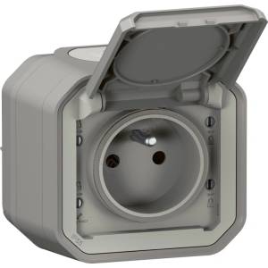 Legrand - Външна розетка 250V/16A PLEXO IP55 сива (LR0099)