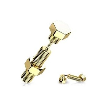 Šperky4U falešný piercing do ucha šroub FP103-GD