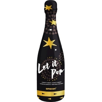 Vystřelovací konfety v lahvi šampusu Zlaté hvězdy 32 cm – Zboží Mobilmania