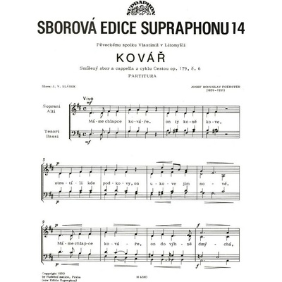 Kovář smíšený sbor a cappella z cyklu Cestou op. 179 č. 6
