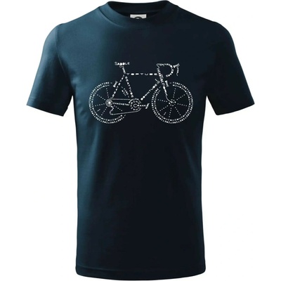 Bicykel názvy tričko detské tmavomodrá