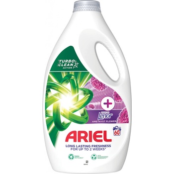 Ariel +Touch of Lenor Amethyst Flower tekutý prací prostriedok 3 l 60 PD