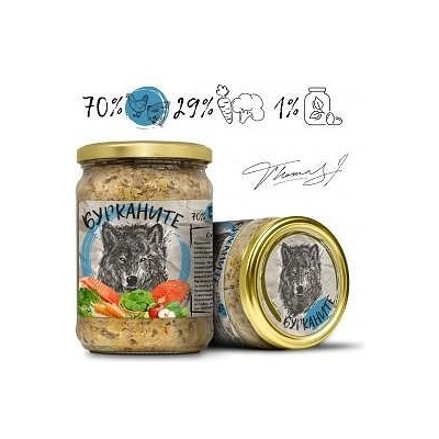 Benvita - зверската храна за кучета. Стерилизирани пилешко, скумрия и зеленчуци - 480 гр