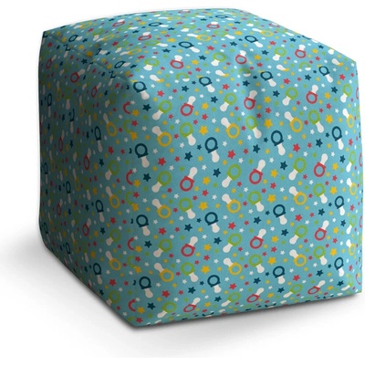 Sablio Taburet Cube Dudlíky a hvězdy - 50x50x50 cm