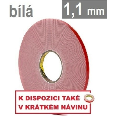 3M VHB 4950 Obojstranne veľmi silno lepiaca akrylová páska 1,1 mm 19 mm x 3 m biela