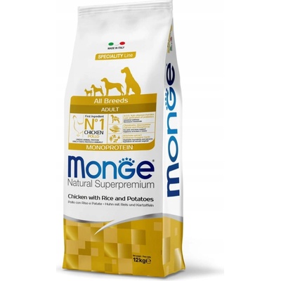 Monge Natural Superpremium All Breeds Adult monoproteinové kuře rýže brambory 12 kg