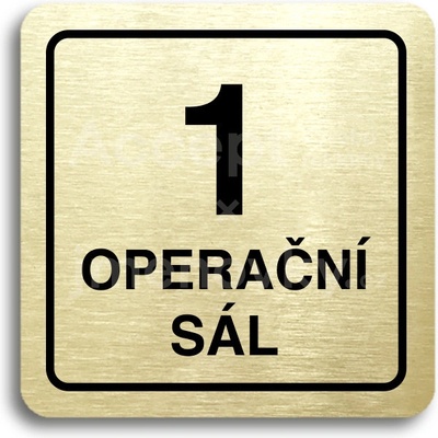 ACCEPT Piktogram 1 operační sál - zlatá tabulka - černý tisk