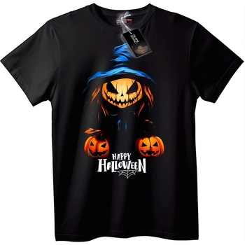 NOONEBRAND Тениска Весел Хелоуин с Тиква - XXS, Black