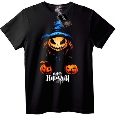 NOONEBRAND Тениска Весел Хелоуин с Тиква - XXS, Black