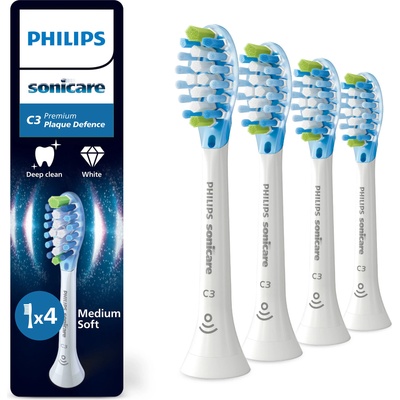 Резервна глава за електрическа четка за зъби Philips Sonicare Premium Plaque Defence C3 BrushSync HX9044/87, 4 бр /оп , бяля (HX9044/87)