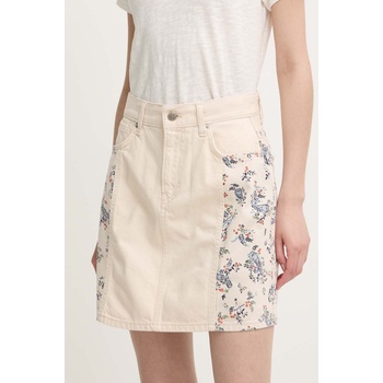 Pepe Jeans Дънкова пола Pepe Jeans MINI SKIRT HW PAISLEY в бежово къса разкроена PL901135 (PL901135)