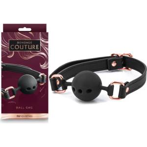  Топка за уста с отвори за дишане - Bondage Couture Ball Gag Black (NSTOYS0939)