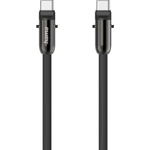 Hama Кабел за зареждане, USB-C, 2 в 1 с връзка за телефон, 1.2 m, черен (201751)