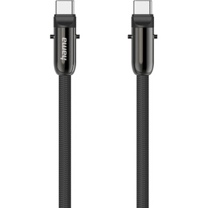 Hama Кабел за зареждане, USB-C, 2 в 1 с връзка за телефон, 1.2 m, черен (201751)