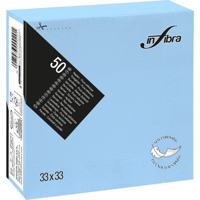 Celtex papírové ubrousky INFIBRA New Soft-touch 2V světle modrá 33x33cm 50ks