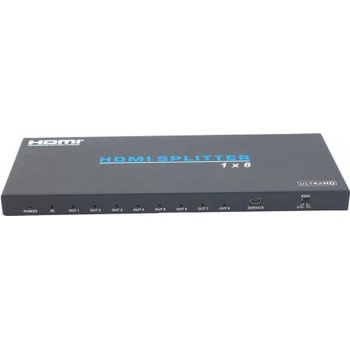 EVOCONNECT Мултиплексор / Сплитер HDMI2.0 4K EvoConnect B18IH 1x8 Сплитер, поддържа 3D 4k@60Hz YUV 4: 4: 4, EDID, HDR, HDCP2.2 (HDV-B18IH)