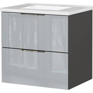 Germania Сив гланцов стенен шкаф за мивка 61x61 cm Celano - Germania (9084-587)