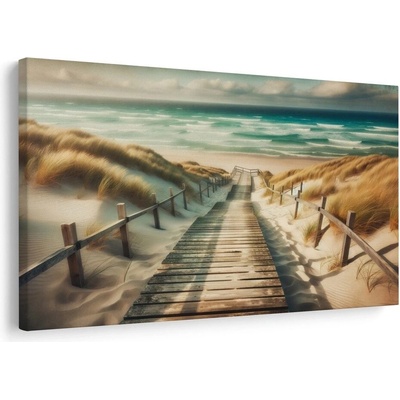 Obraz písečné duny a mořský horizont - 120x80