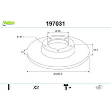 VALEO Brzdový kotúč 197031