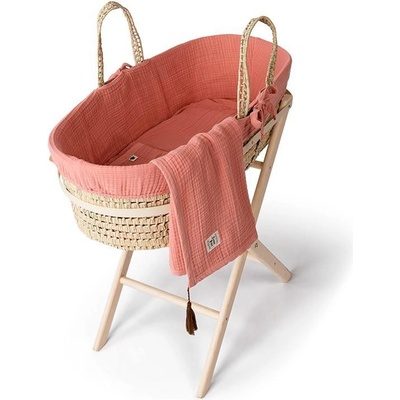 Funnababy Kompletný Mojžišov kôš s výbavou Coral Pink