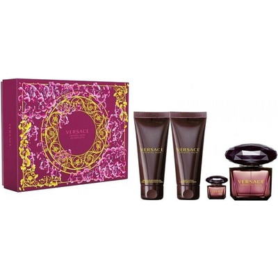 Versace Crystal Noir EDT 90 ml + sprchový gél 150 ml + telové mlieko 100 ml + EDT 5 ml darčeková sada