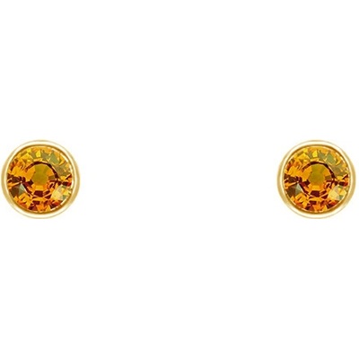 Eppi Minimalistické bezel náušnice s padparadscha zafírmi Viosa E46328