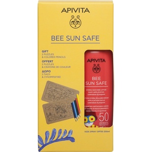 APIVITA Bee Sun Safe Слънцезащитен спрей за деца, 200 ml + Подарък 2 броя Крафт пъзел с цветни моливчета - ozone