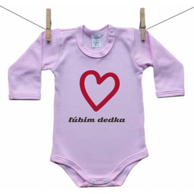 Boodyy Body s dlhým rukávom ružové Ľúbim dedka