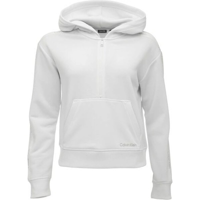 Calvin Klein PW 1/2 Zip Hoodie Cropped 00GWS4W342-YAA biela