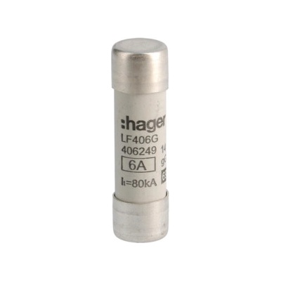 HAGER Pojistka LF406G, 6A PV14 gG 690V LF406G, válcová (balení 10ks) LF406G