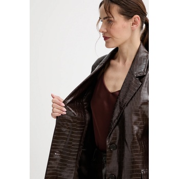 Isabelle Blanche Сако isabelle blanche в кафяво с едно копче с изчистен дизайн is25fw-j029-t006 (is25fw.j029.t006)