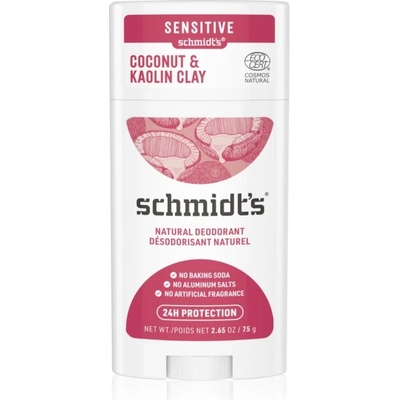 Schmidt's Coconut & Kaolin Clay дезодорант стик 24 часа 75 гр