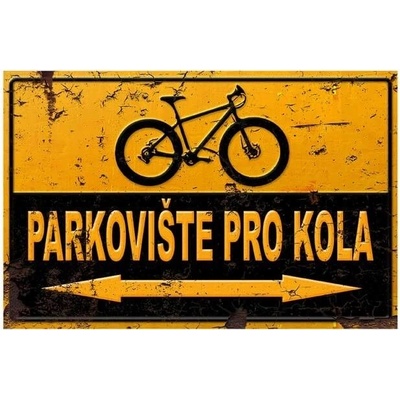 Parkoviště pro kola - ceduľa 30cm x 20cm Plechová tabuľa