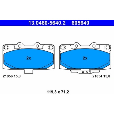 ATE 605640 Súprava brzdových doštičiek 13.0460-5640.2