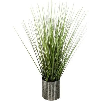 Atmosphera Umělá rostlina TRÁVA, 45 cm, šedý květináč zelená