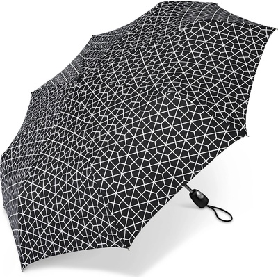 Pierre Cardin dáždnik skladací Easymatic Liaison Hexagon čierny